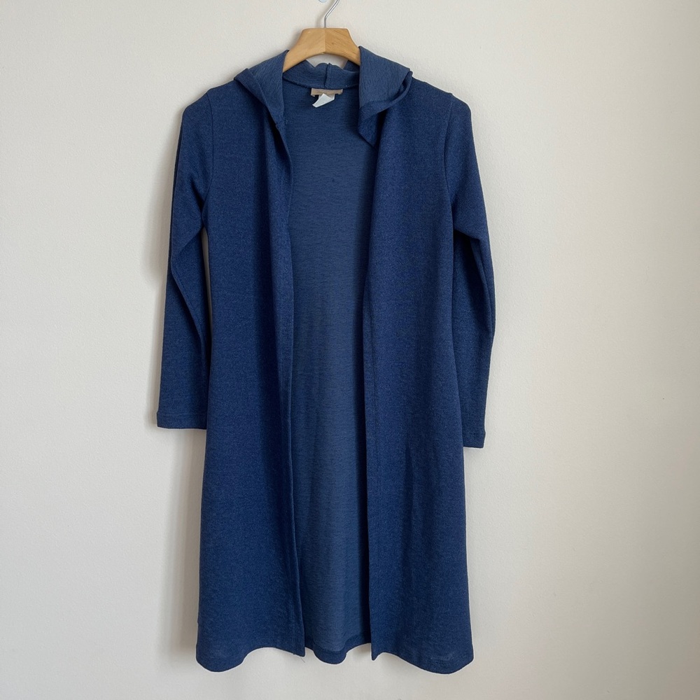 Vintage Spool 72 Blue Hooded Light Long Cardigan